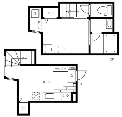 後楽園 アパート 1DK