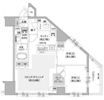 東京都文京区小石川１丁目 賃貸マンション 2LDK